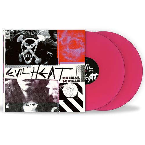 Vinyl record with a colorful cover featuring text and graphics on a white background