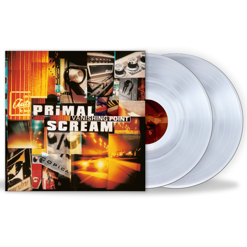 Vinyl records with a colorful cover featuring the title 'Primal Scream Vanishing Point'.